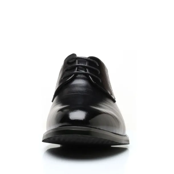 Men's Navy Blue Faux Leather Oxford Shoes – Stylish Lace-Up Design for Business and Formal Wear