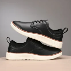 Men's Navy Blue Leather Oxford Shoes – Classic Lace-Up Dress Shoes for Business & Formal Events