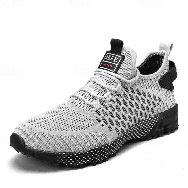 Men's Neon Green Breathable Athletic Sneakers – Lightweight Mesh Running Shoes with Cushioned Sole