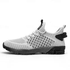 Men's Neon Green Breathable Athletic Sneakers – Lightweight Mesh Running Shoes with Cushioned Sole