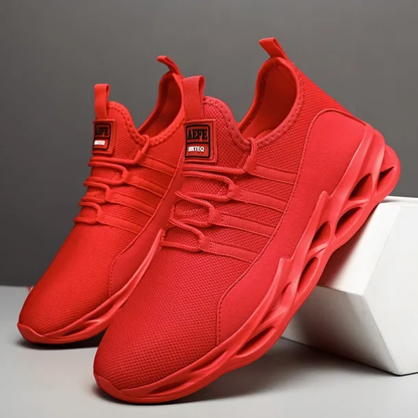 Men's Neon Green Breathable Mesh Athletic Sneakers with Hollow Out Sole - Lightweight Running and Sports Shoes for Gym, Training, and Casual Wear