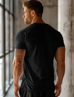 Men's No Pain No Gain Muscle T Shirt Tee Top 100% Cotton Short Sleeve Graphic Shirt Red Comfortable Tee Sports Outdoor Holiday Fashion Clothing