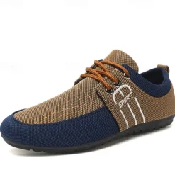 Men's Nylon Casual Slip-On Shoes with Contrasting Textures - Perfect for Daily Wear and Leisure Activities