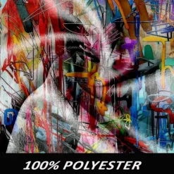 Men's Oil Painting Winter Coat Fleece Jacket Overcoat Thermal Comfortable Artistic Casual Party Daily Wear Buttons 3D Print Front Pocket Winter Turndown Long Sleeve Yellow Blue Purple