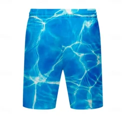 Men's Optical Illusion Geometric Pattern Waves Swimming Trunks Board Shorts Shorts Mid Waist Fashion Streetwear Designer Casual Daily Holiday Pocket Drawstring Elastic Waist Designer Clothing Apparel