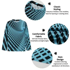Men's Optical Illusion Graphic Prints T Shirt Long Sleeve T shirt 3D Print Crew Neck Shirt Sports Designer Basic Outdoor Street Daily A B C Spring & Fall Clothing Apparel S M L XL XXL 3XL 4XL