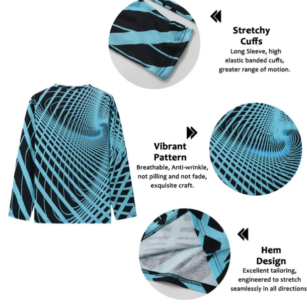 Men's Optical Illusion Graphic Prints T Shirt Long Sleeve T shirt 3D Print Crew Neck Shirt Sports Designer Basic Outdoor Street Daily A B C Spring & Fall Clothing Apparel S M L XL XXL 3XL 4XL