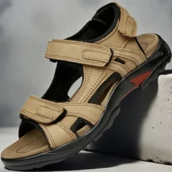 Men's Outdoor Hiking Sandals - Adjustable Straps, Non-Slip Sole, Comfortable Athletic Summer Footwear for Trekking and Beach