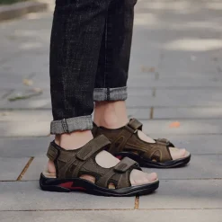 Men's Outdoor Hiking Sandals - Adjustable Straps, Non-Slip Sole, Comfortable Athletic Summer Footwear for Trekking and Beach