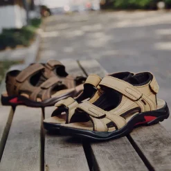 Men's Outdoor Hiking Sandals - Adjustable Straps, Non-Slip Sole, Comfortable Athletic Summer Footwear for Trekking and Beach