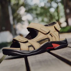 Men's Outdoor Hiking Sandals - Adjustable Straps, Non-Slip Sole, Comfortable Athletic Summer Footwear for Trekking and Beach