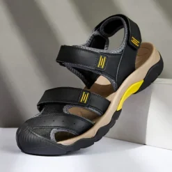 Men's Outdoor Hiking Sandals - Durable Open-Toe Design, Adjustable Straps, Anti-Slip Sole, Lightweight Sport Shoes for Summer Adventures