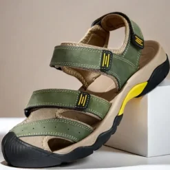 Men's Outdoor Hiking Sandals - Durable Open-Toe Design, Adjustable Straps, Anti-Slip Sole, Lightweight Sport Shoes for Summer Adventures