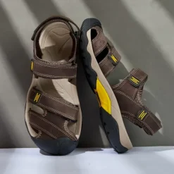 Men's Outdoor Hiking Sandals - Durable Open-Toe Design, Adjustable Straps, Anti-Slip Sole, Lightweight Sport Shoes for Summer Adventures