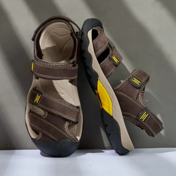 Men's Outdoor Hiking Sandals - Durable Open-Toe Design, Adjustable Straps, Anti-Slip Sole, Lightweight Sport Shoes for Summer Adventures