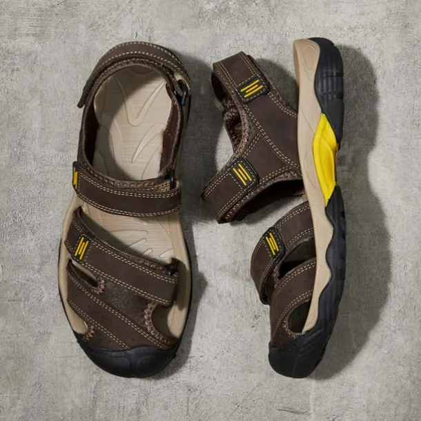 Men's Outdoor Hiking Sandals - Durable Open-Toe Design, Adjustable Straps, Anti-Slip Sole, Lightweight Sport Shoes for Summer Adventures