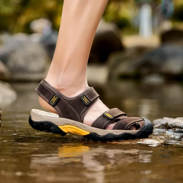 Men's Outdoor Hiking Sandals - Durable Open-Toe Design, Adjustable Straps, Anti-Slip Sole, Lightweight Sport Shoes for Summer Adventures