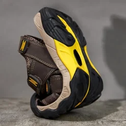 Men's Outdoor Hiking Sandals - Durable Open-Toe Design, Adjustable Straps, Anti-Slip Sole, Lightweight Sport Shoes for Summer Adventures