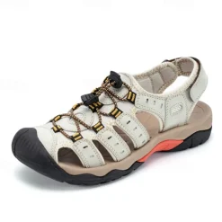 Men's Outdoor Hiking Sandals - Breathable Closed-Toe Design, Adjustable Lace-Up Straps, Anti-Slip Sole, Comfortable Summer Footwear for Trekking and Camping