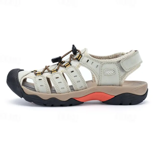 Men's Outdoor Hiking Sandals - Breathable Closed-Toe Design, Adjustable Lace-Up Straps, Anti-Slip Sole, Comfortable Summer Footwear for Trekking and Camping