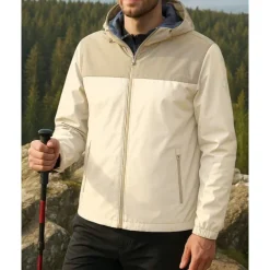 Men's Outdoor Jacket Hiking Jacket Outdoor Sun Protection Breathable Quick Dry Lightweight Hiking Outfits Hiking Clothes Spring Autumn / Fall Jacket Tennis Golf Running Patchwork Light Yellow Army