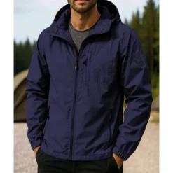 Men's Outdoor Jacket Hiking Jacket Sport Jacket Outdoor Waterproof Windproof Breathable Quick Dry Hiking Outfits Hiking Clothes Spring Autumn / Fall Jacket Tennis Golf Running Solid Color Black Army