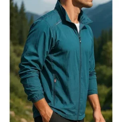 Men's Outdoor Jacket Hiking Jacket Sport Jacket Outdoor Waterproof Windproof Breathable Quick Dry Hiking Outfits Hiking Clothes Spring Autumn / Fall Jacket Tennis Golf Running Solid Color Dark Grey