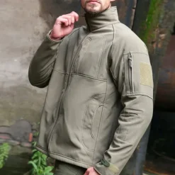 Men's Outdoor Jacket Softshell Jacket Hiking Jacket Winter Outdoor Patchwork Thermal Warm Fleece Lining Waterproof Windproof Fleece Jackets Warm Tactical Jacket Full Zip Climbing Camping / Hiking