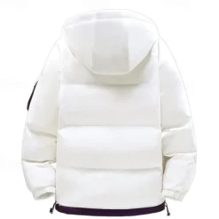 Men's Outdoor Jacket Winter Coat Puffer Jacket Parka Sports & Outdoor Warm Fall & Winter Solid / Plain Color Hooded Short Black White Khaki Army Green Jacket