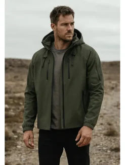 Men's Outdoor Jacket Zipper Pocket Multiple Pockets Spring Fall Winter Solid Color Sports Neutral Hooded Black White Army Green Rose Red Jacket