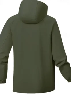 Men's Outdoor Jacket Zipper Pocket Multiple Pockets Spring Fall Winter Solid Color Sports Neutral Hooded Black White Army Green Rose Red Jacket