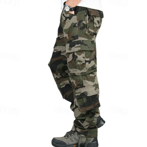 Men's Outdoor Pants Cargo Pants Hiking Pants Trousers Military Camouflage Outdoor Regular Fit Waterproof Breathable Quick Dry Pants / Trousers Forest Green Black+Grey Cotton Hunting Climbing Camping