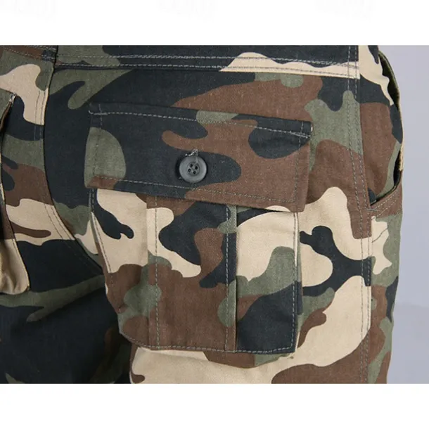 Men's Outdoor Pants Cargo Pants Hiking Pants Trousers Military Camouflage Outdoor Regular Fit Waterproof Breathable Quick Dry Pants / Trousers Forest Green Black+Grey Cotton Hunting Climbing Camping