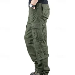 Men's Outdoor Pants Cargo Pants Hiking Pants Trousers Military Camouflage Outdoor Regular Fit Waterproof Breathable Quick Dry Pants / Trousers Forest Green Black+Grey Cotton Hunting Climbing Camping