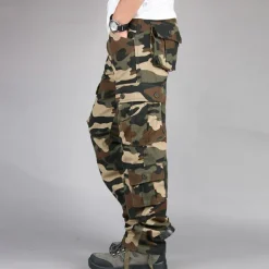 Men's Outdoor Pants Cargo Pants Hiking Pants Trousers Military Camouflage Outdoor Regular Fit Waterproof Breathable Quick Dry Pants / Trousers Forest Green Black+Grey Cotton Hunting Climbing Camping