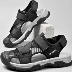 Men's Outdoor Sport Sandals with Adjustable Velcro Straps, Breathable Mesh Upper and Durable Sole for Hiking, Beach and Casual Summer Activities