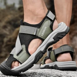 Men's Outdoor Sport Sandals with Adjustable Velcro Straps, Breathable Mesh Upper and Durable Sole for Hiking, Beach and Casual Summer Activities