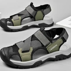 Men's Outdoor Sport Sandals with Adjustable Velcro Straps, Breathable Mesh Upper and Durable Sole for Hiking, Beach and Casual Summer Activities