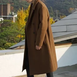 Men's Overcoat Trench Coat Long Trench Coat Vacation Daily Fall & Winter Polyester Thermal Warm Windproof Outerwear Clothing Apparel Fashion Classic Plain Pocket Lapel Double Breasted