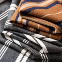 Men's Oxford Shirt Brown Green Dark Grey Taupe Long Sleeve Color Block Striped Button Down Collar School Wedding Buttons Clothing Apparel Neutral Fashion Daily