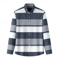 Men's Oxford Shirt Light Khaki Light Grey Dark Grey Blue White Long Sleeve Color Block Button Down Collar School Wedding Buttons Clothing Apparel Neutral Fashion Daily