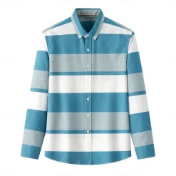 Men's Oxford Shirt Light Khaki Light Grey Dark Grey Blue White Long Sleeve Color Block Button Down Collar School Wedding Buttons Clothing Apparel Neutral Fashion Daily