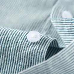 Men's Oxford Shirt Light Khaki Light Green Light Grey Long Sleeve Striped Button Down Collar School Wedding Buttons Clothing Apparel Neutral Fashion Daily