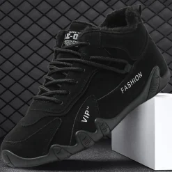 Men's Oxfords Walking Casual Daily Faux Leather Warm Lace-up Black khaki Grey Spring Fall