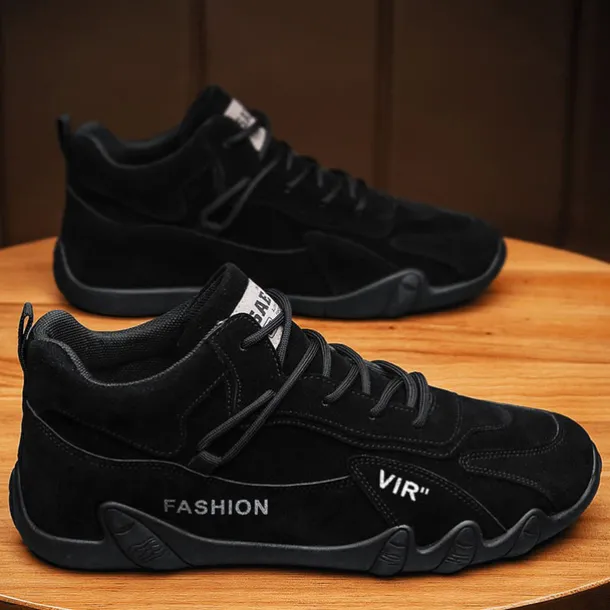 Men's Oxfords Walking Casual Daily Faux Leather Warm Lace-up Black khaki Grey Spring Fall