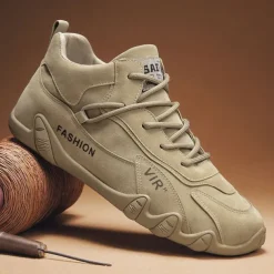 Men's Oxfords Walking Casual Daily Faux Leather Warm Lace-up Black khaki Grey Spring Fall