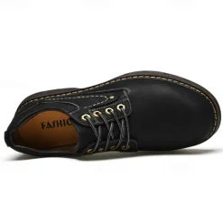 Men's Oxfords Work Sneakers Vintage Business Classic Daily Office & Career Leather Waterproof Slip Resistant Lace-up Black Brown Fall Winter