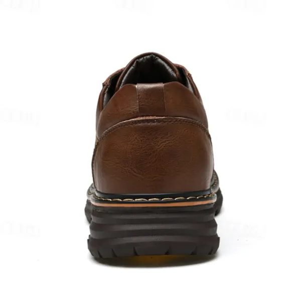 Men's Oxfords Work Sneakers Vintage Business Classic Daily Office & Career Leather Waterproof Slip Resistant Lace-up Black Brown Fall Winter