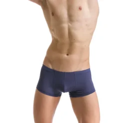 Men's 1pack Underwear Boxers Underwear Basic Polyester Pure Color Low Waist Light Blue Black