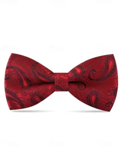 Men's Paisley Pattern Bow Ties - Elegant Formal Ties for Weddings, Parties, and Business Events